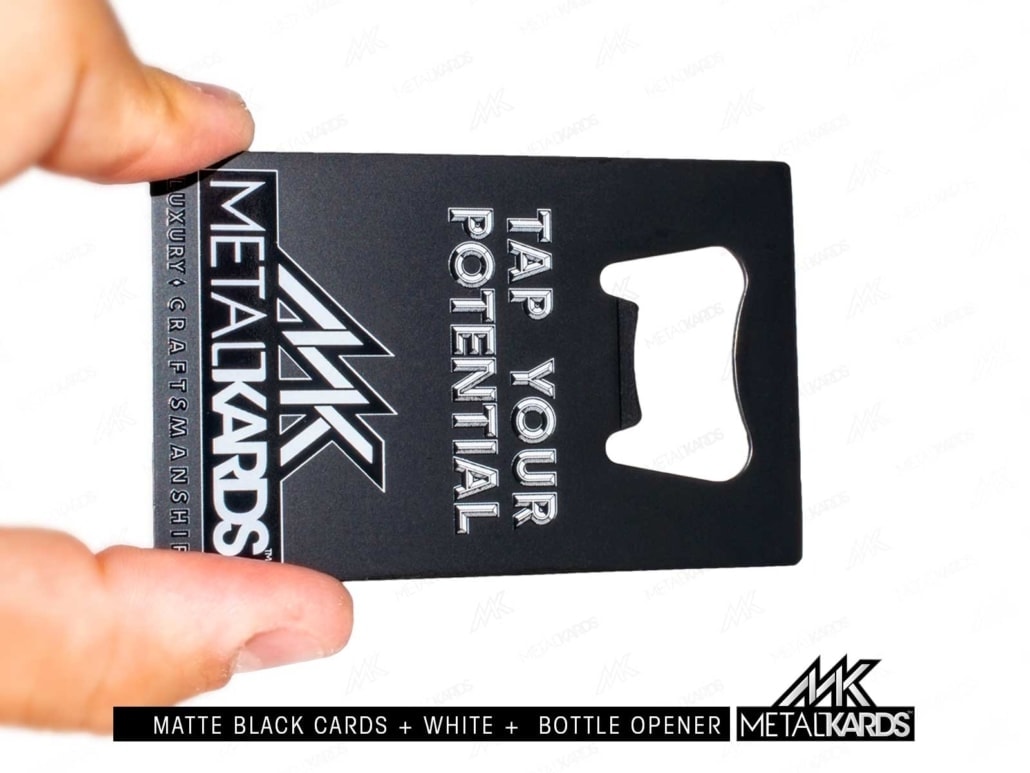 Black Metal Card Bottle Opener Example