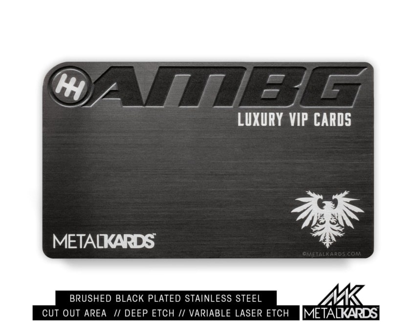 Deep Etch Brushed Black Metal Card