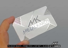 Polished Silver Prism Etch Metal Cards