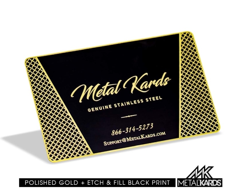 Polished Gold Black Metal Cards