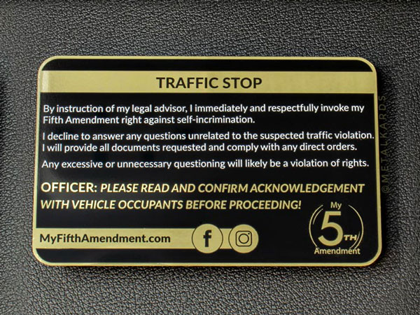 Know Your Rights Metal Business Cards