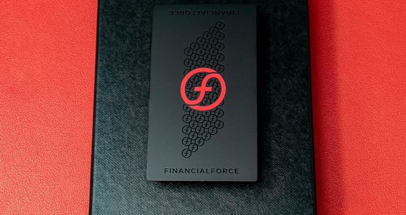 Red + Black Metal Financial Business Cards